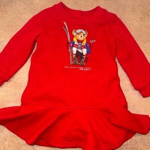 Polo Bear Cotton Fleece Dress